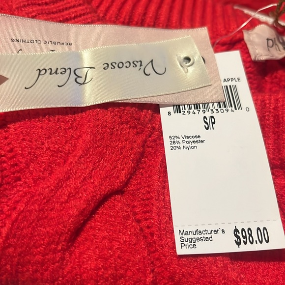 NWT Philosophy Red Cable Knit Sweater SMALL - Picture 4 of 5